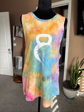 ZYIA Multicolor Tie-Dye Tank Top with White Logo